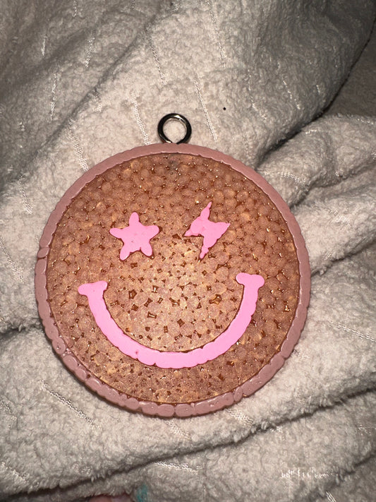 pink & brown smiley